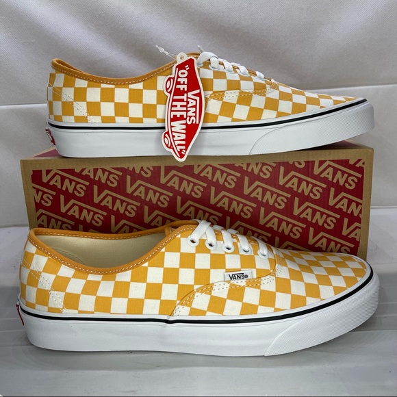 Vans Authentic Gold Checkerboard Lace Up Skate Shoes Mens Size 11.5 - Picture 4 of 11